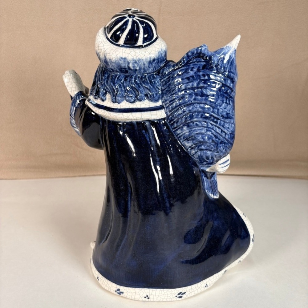The Potting Shed Dedham Style Santa Figure 10.5" Crackle Glaze Limited Ed 1995 - Picture 6 of 11